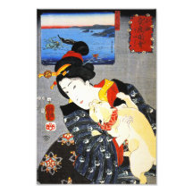 Kuniyoshi Woman with a Cat Print Photo Print