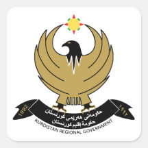 Kurdistan Coat of Arms Square Sticker