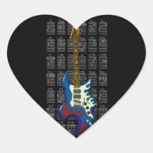 KuuMa Guitar 02 ハート形シール・ステッカー