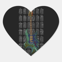 KuuMa Guitar 05 ハート形シール・ステッカー