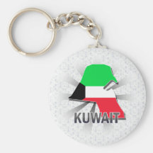 Kuwait Flag Map 2.0 Keychains