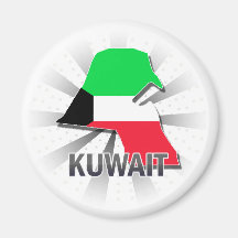 Kuwait Flag Map 2.0 Magnets