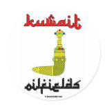 Kuwait Oilfields Gold Dagger,Oil,Gas,Rigs Round Stickers