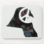 Kuwait Trendy Peace Sign with Kuwaiti map Mousepads