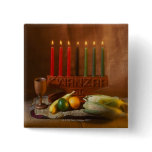 Kwanzaa candles and food button