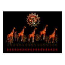 Kwanzaa Giraffes Business Card Templates