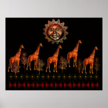 Kwanzaa Giraffes Print