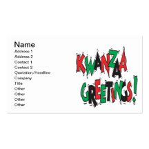 Kwanzaa Greetings Business Card Template
