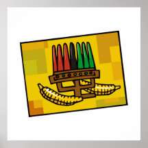 Kwanzaa Kinara with Corn Print