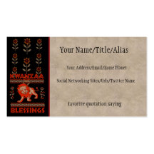 Kwanzaa Lion Business Card Template