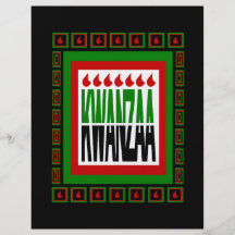 Kwanzaa Split With 7 Flames & Decorated Frame Personalized Flyer