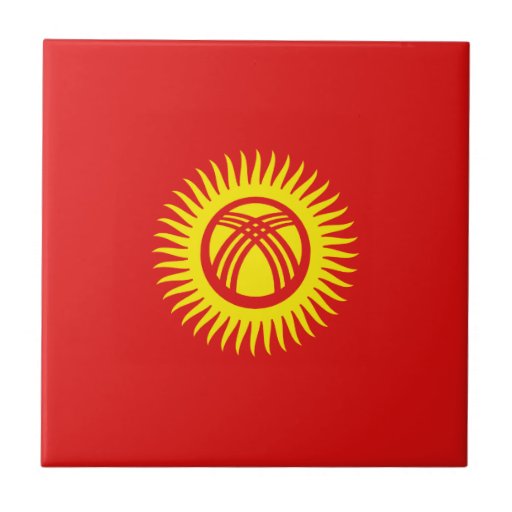 Kyrgyzstan Flag Ceramic Tile
