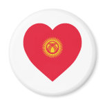 Kyrgyzstan Flag Heart magnets