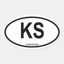 Kyrgyzstan "KS" Oval Stickers