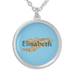 Kyrgyzstan Map + Name Necklace