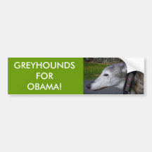 L1000290, GREYHOUNDS FOR OBAMA! BUMPER STICKER