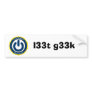 l33t g33k bumper stickers