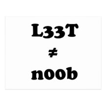 l33t leet n00b noob post cards