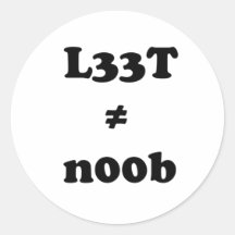 l33t leet n00b noob sticker