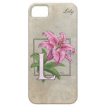 L for Lily Floral Monogram