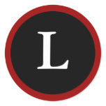L : Initial L Letter L Red, White & Black Sticker