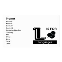 L Is For Languages Business Card Template