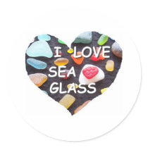 l LOVE SEA GLASS Stickers