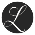 L monogram - elegant black and white sticker