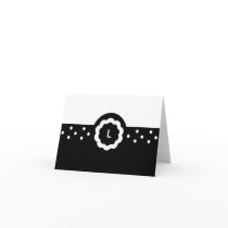 L :: Monogram L Dotted Black & White Note Card