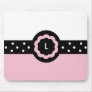 L :: Monogram L Dotted Pink & White Mousepad