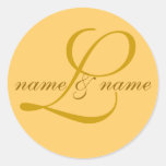 "L" monogram label, personalize first names Stickers