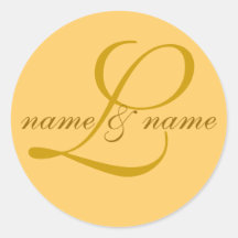 "L" monogram label, personalize first names Stickers