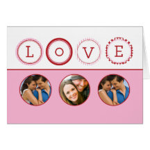 L.O.V.E. - Custom Photos - Pink & Red Card