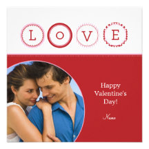 L.O.V.E. Personal Photo - Red & Pink Invites
