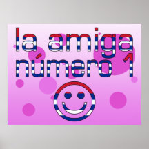 La Amiga Número 1 in Cuban Flag Colours for Girls Poster