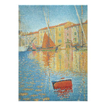 La balise rouge par Paul Signac, Pointillism vinta Faire-parts