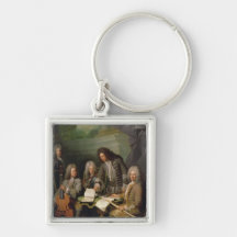 La Barre and Other Musicians, c.1710 Keychain
