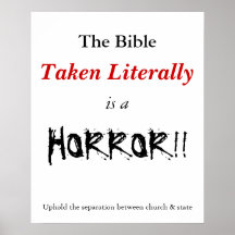 La bible littérale est une horreur poster