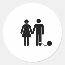 La "boule et" le marié enchaîné autocollant rond