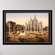 La cathédrale Italie de Milan circa le poster vint