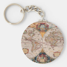 La conception antique vintage de carte de Vieux Mo Porte-clefs
