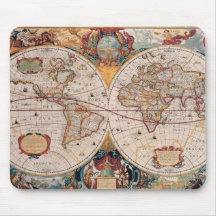 La conception antique vintage de carte de Vieux Mo Tapis De Souris