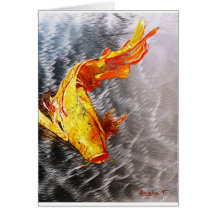 La copie de poissons de Koi d'argent Cartes