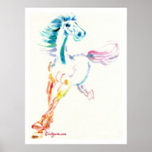 La copie et l'affiche de gambade de cheval