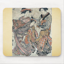 La courtisane Manyō dans Yoshiwara par Torii, Kiyo Tapis De Souris