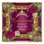 La crème rose foncée du 15ème or de Quinceanera s' Cartons D'invitation