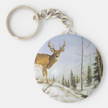 La crête du geai, cerf commun de queue blanche porte-clef