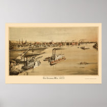 La Crosse, WI Panoramic Map - 1873 Poster
