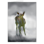 La curiosité du cerf commun de bébé carte de vœux