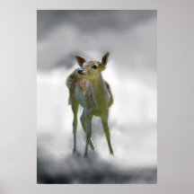 La curiosité du cerf commun de bébé posters